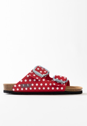 Sandales Calen 2 Brides Rouge et blanc