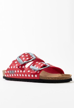 Sandales Calen 2 Brides Rouge et blanc