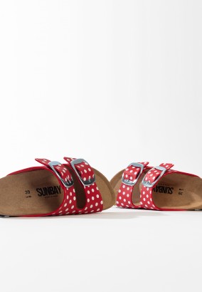 Sandales Calen 2 Brides Rouge et blanc