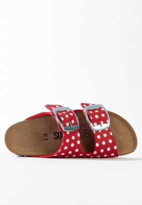 Sandales Calen 2 Brides Rouge et blanc