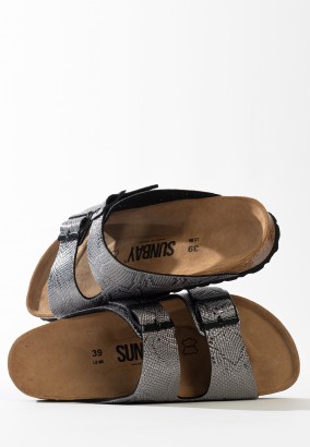 Sandales Trefle 2 Brides Noir