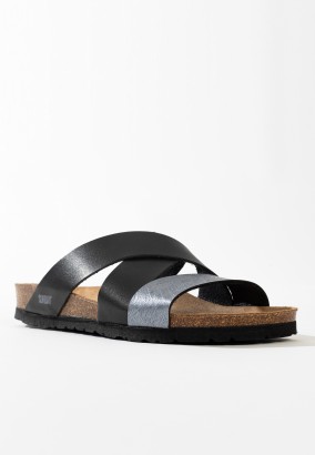 Sandales Nuevo Multibrides Noir et pewter