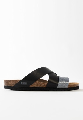 Sandales Nuevo Multibrides Noir et pewter
