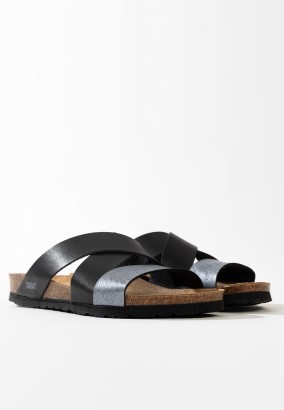 Sandales Nuevo Multibrides Noir et pewter