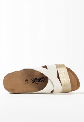 Sandales Nuevo Multibrides Blanc et Or