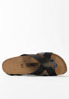 Sandales Ceduna Multibrides Noir et gris python