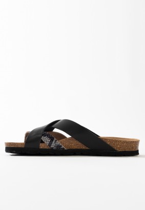 Sandales Ceduna Multibrides Noir et gris python