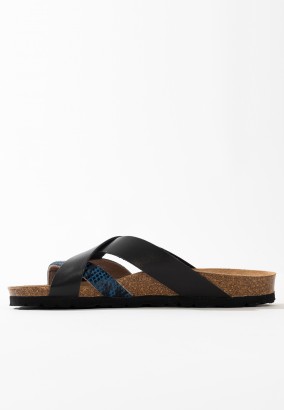 Sandales Ceduna Multibrides Noir et bleu python