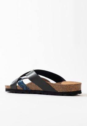 Sandales Ceduna Multibrides Noir et bleu python