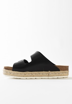 Sandales Orange à plateforme Noir