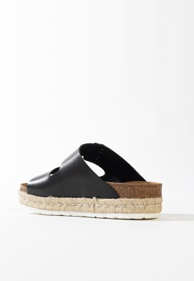 Sandales Orange à plateforme Noir