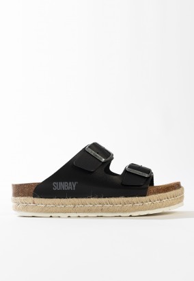 Sandales Orange à plateforme Noir