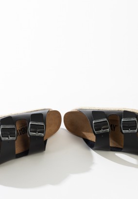 Sandales Orange à plateforme Noir