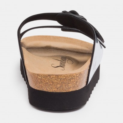 Sandales Edelweiss à plateforme Argent holographique