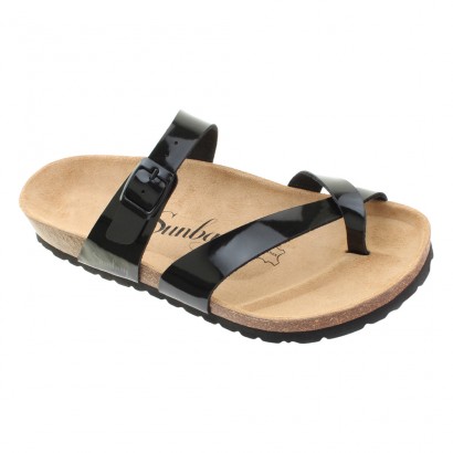 Sandales Tulipe à entre-doigts Noir