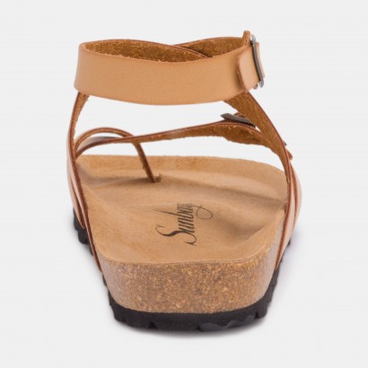 Sandales Sabaneta à entre-doigts Camel