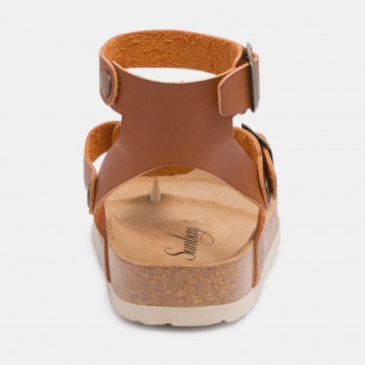 Sandales Yuruani à entre-doigts Marron