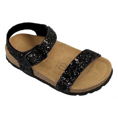 Sandales Gentiane Multibrides Noir à Paillettes