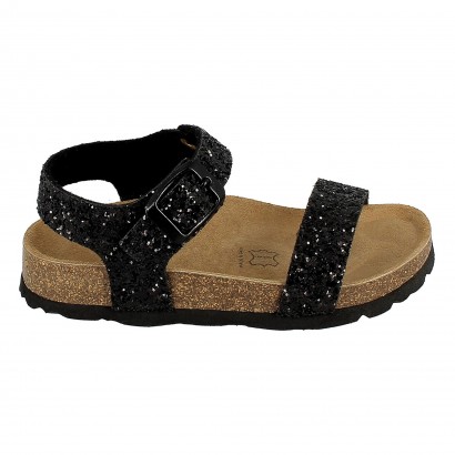 Sandales Gentiane Multibrides Noir à Paillettes