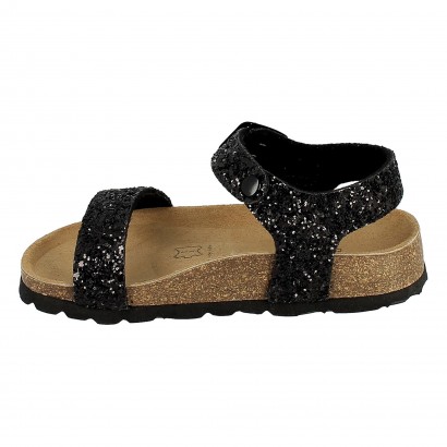 Sandales Gentiane Multibrides Noir à Paillettes