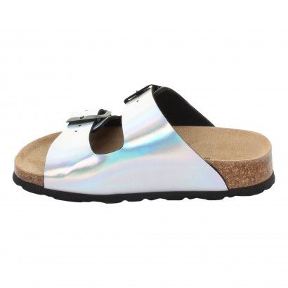 Sandales Trefle 2 Brides Argent holographique