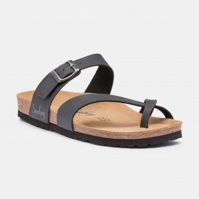 Sandales Tulipe à entre-doigts Anthracite