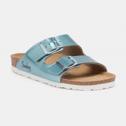 Sandales Trefle 2 Brides Bleu