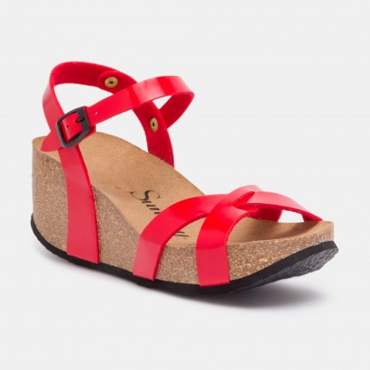 Sandales Pivoine Compensées et semi-compensées Rouge