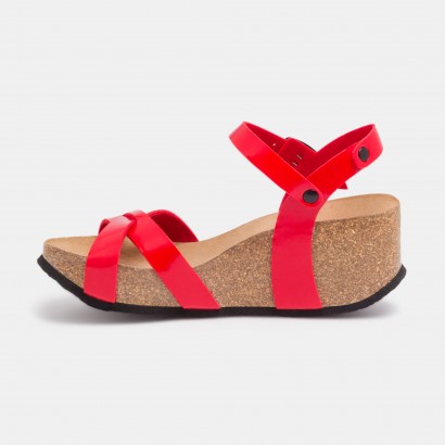Sandales Pivoine Compensées et semi-compensées Rouge