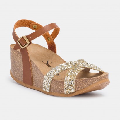 Sandales Pivoine Compensées et semi-compensées Camel