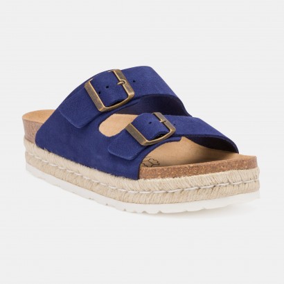 Sandales Orange à plateforme Bleu marine