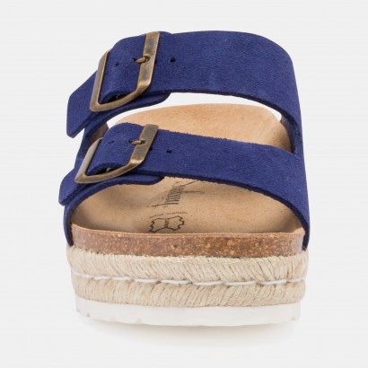 Sandales Orange à plateforme Bleu marine