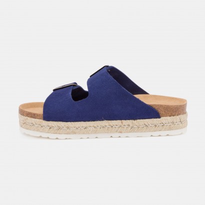 Sandales Orange à plateforme Bleu marine