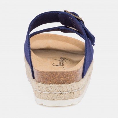 Sandales Orange à plateforme Bleu marine