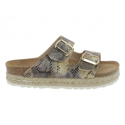 Sandales Orange à plateforme Marron python