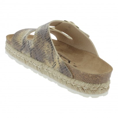 Sandales Orange à plateforme Marron python