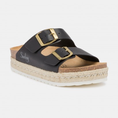 Sandales Orange à plateforme Noir