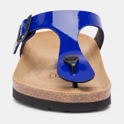 Sandales Camelia à entre-doigts Bleu vinyl