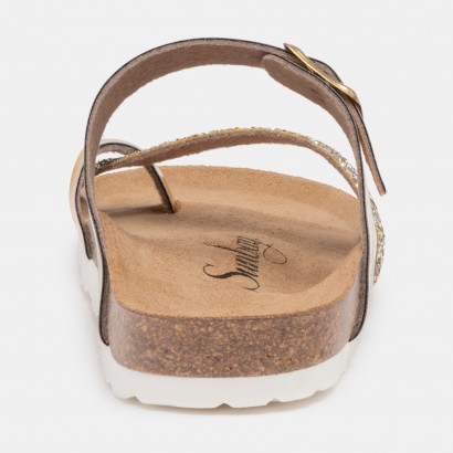 Sandales Tulipe à entre-doigts Or