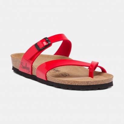 Sandales Tulipe à entre-doigts Rouge