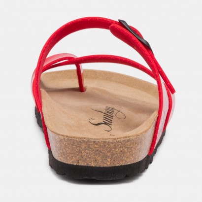 Sandales Tulipe à entre-doigts Rouge