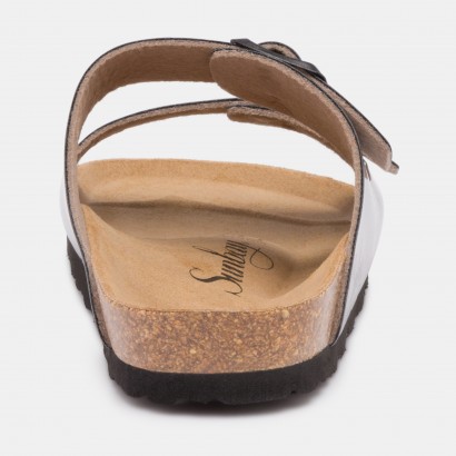 Sandales Trefle 2 Brides Pewter miroir