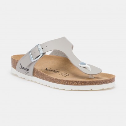 Sandales Camelia à entre-doigts Gris clair