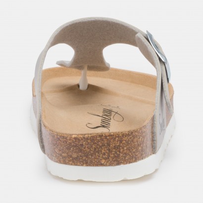 Sandales Camelia à entre-doigts Gris clair