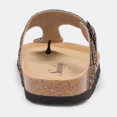 Sandales Camelia à entre-doigts Or à Paillettes