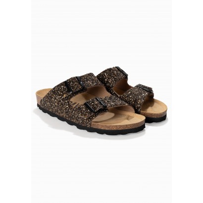 Sandales Trefle Bronze à Paillettes