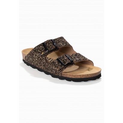 Sandales Trefle Bronze à Paillettes