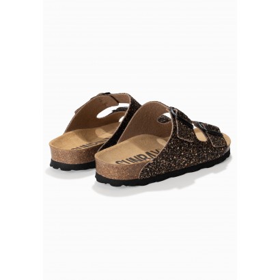 Sandales Trefle Bronze à Paillettes