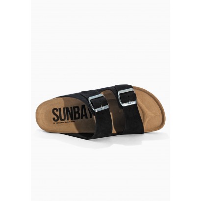 Sandales Turmero Noir en Cuir Suédé