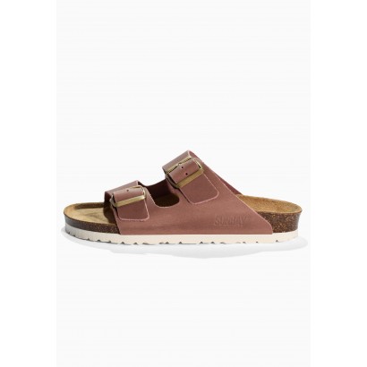 Sandales Trefle Rose   en Cuir